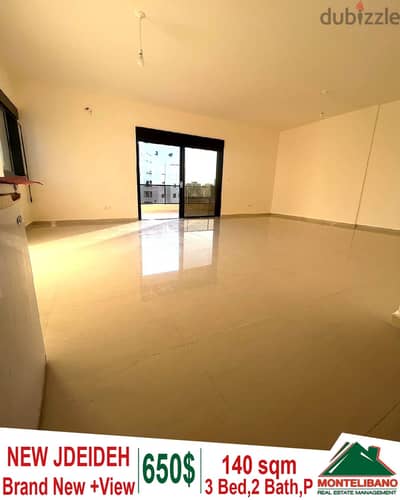 Brand New 140 sqm apartment for rent in New Jdeideh with open view !!!