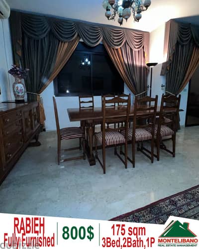 175 sqm apartment for rent in Rabieh!