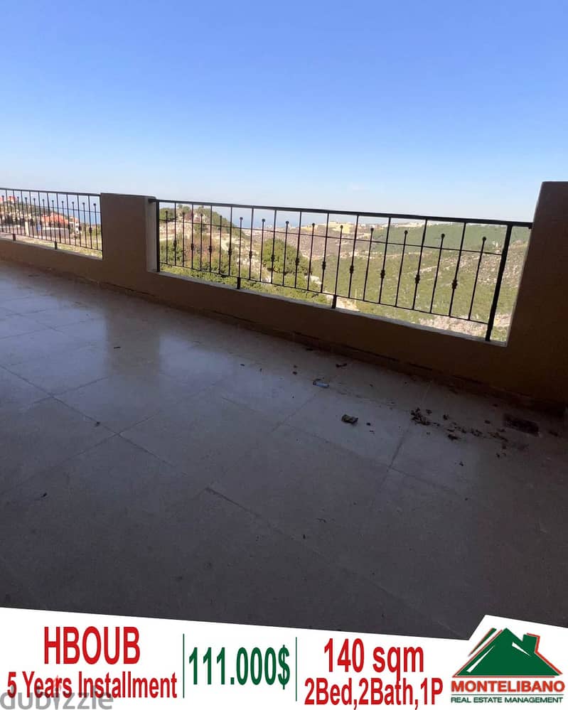 140 sqm apartment for sale in Hboub 0