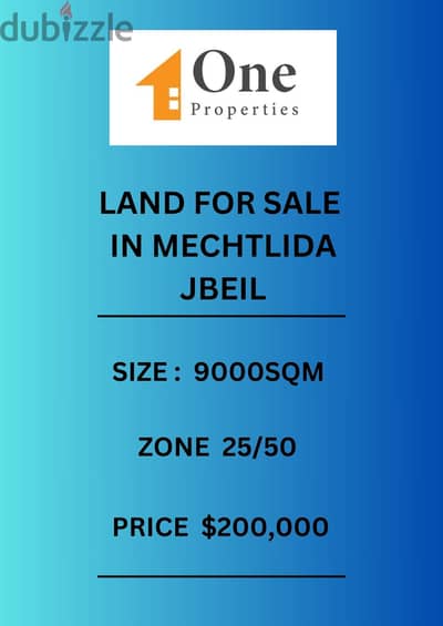 LAND FOR SALE IN MECHTLIDA- JBEIL