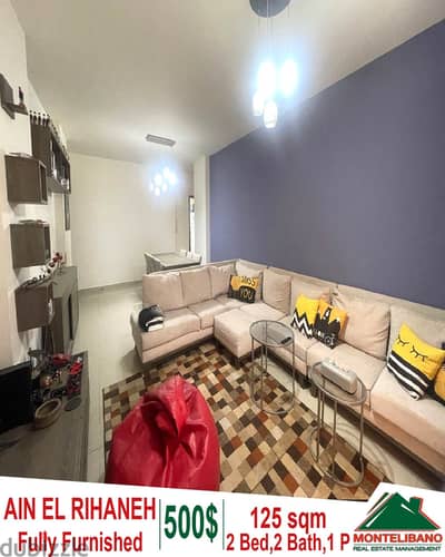 Fully Furnished 125 sqm apartment for rent in Ain El Rihaneh !!