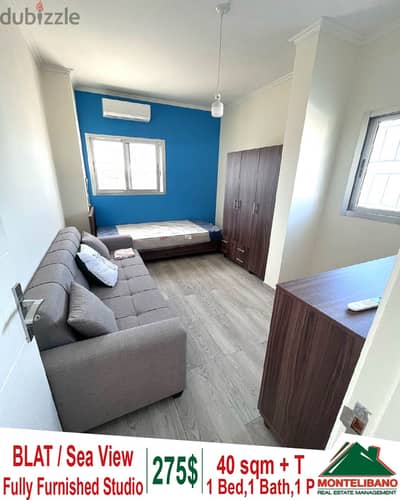 Fully Furnished 40 sqm Studio in Blat - Jbeil with Terrace & sea view