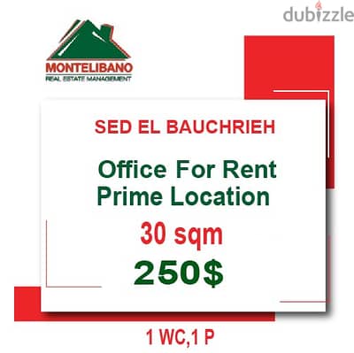 Prime Location 30 sqm Office For Rent in Sed El Baouchrieh