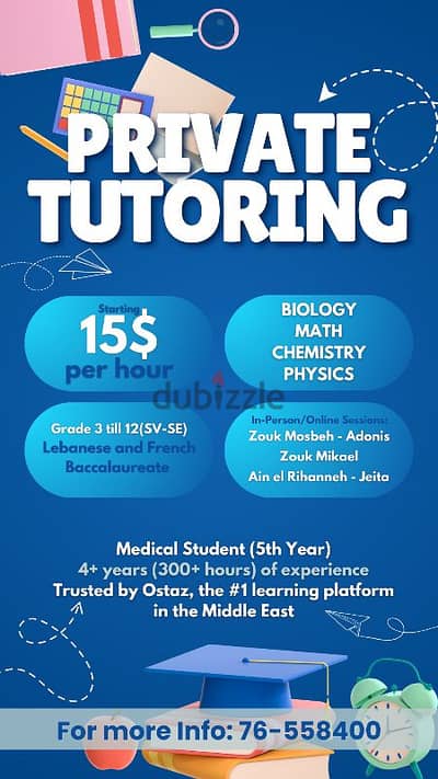 Private tutor 15-20$