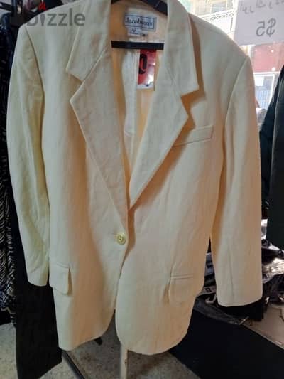 Beige wool jacket, size large