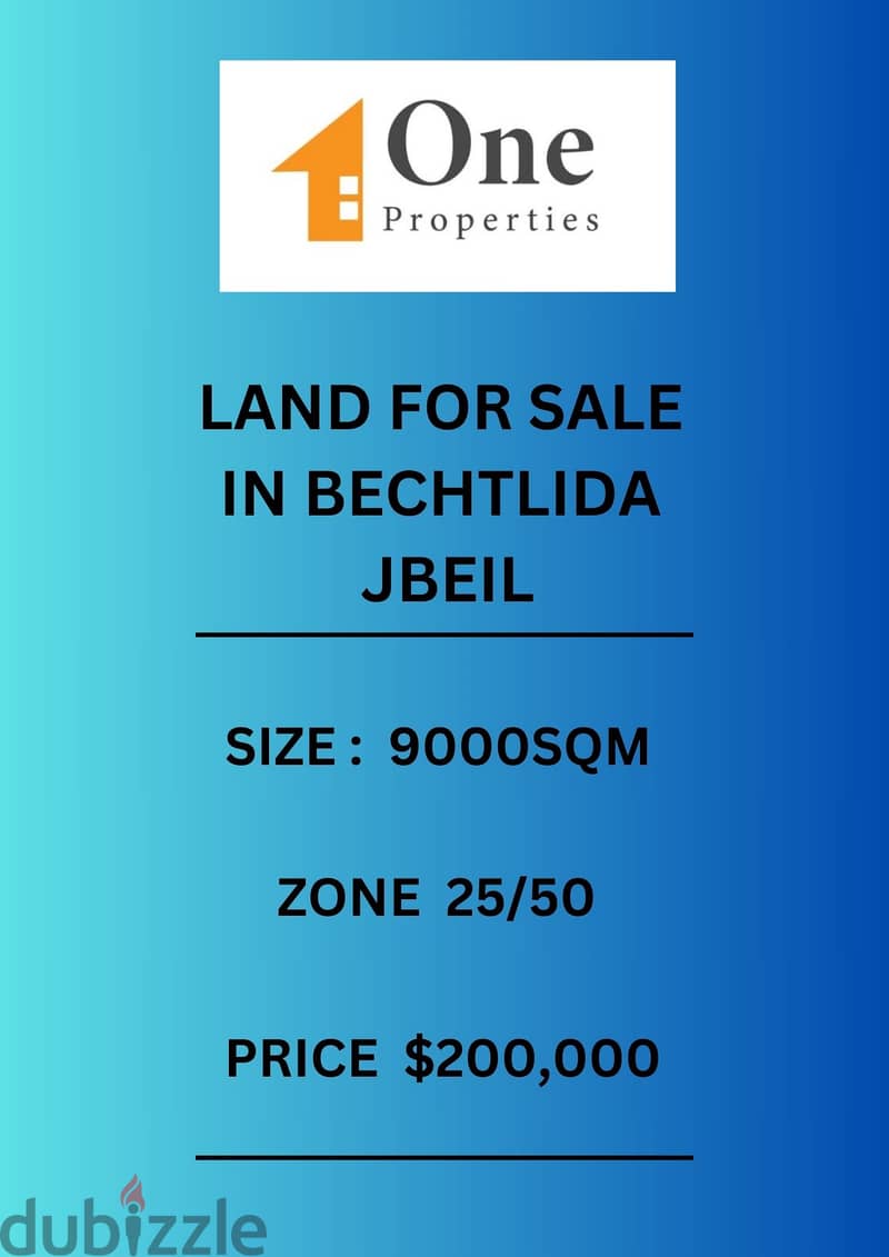 LAND FOR SALE IN BECHTLIDA- JBEIL 0