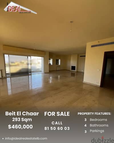 293 SQM Apartment for sale Beit el Chaar  REF#SN9004