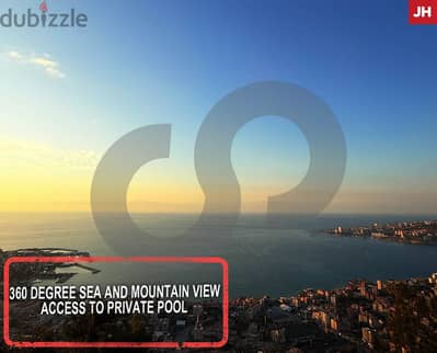 sea and mountain view,pool, Keserwan, ghadir/غدير REF#JH118509