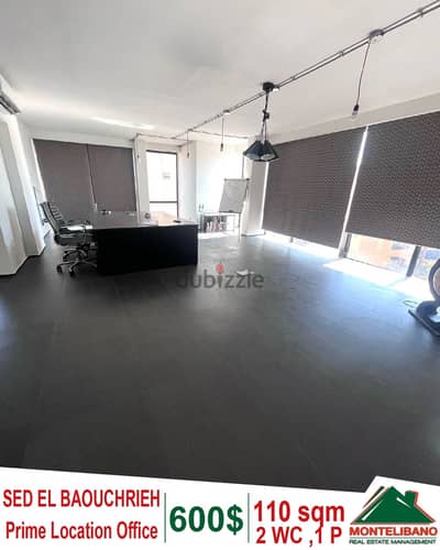 Prime Location 110 sqm office for rent in Sed El Bauchrieh !!