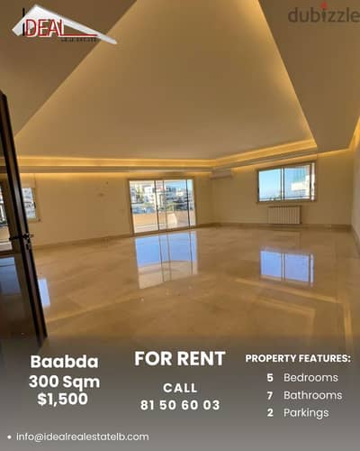 300 SQM Apartment for rent in Baabda REF#ES4006