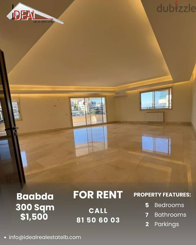 300 SQM Apartment for rent in Baabda REF#ES4006 0