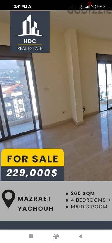 mazra3et yachouh 260 m 4 bedrooms 230000$