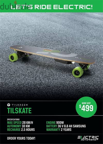 great electric tilskate skateboard from tilgreen