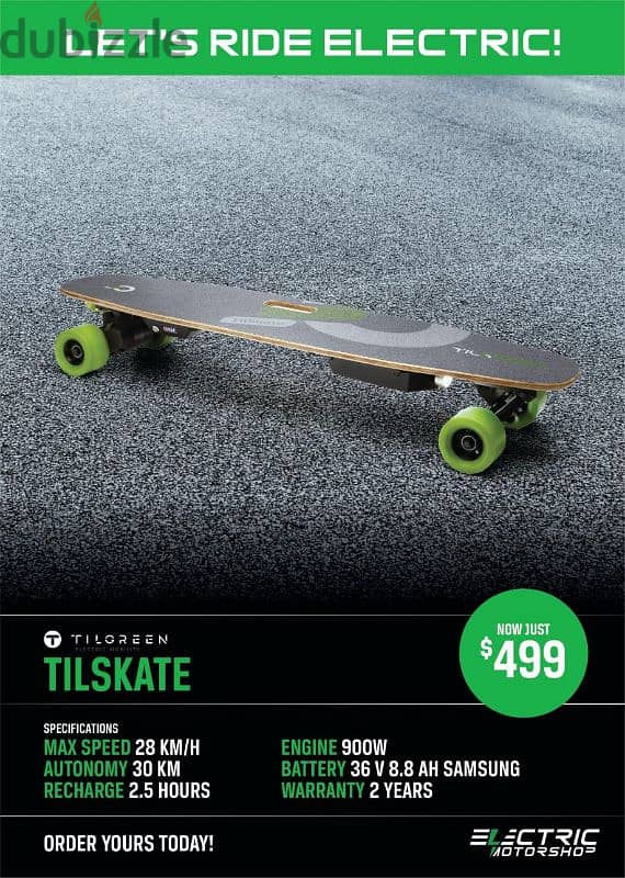 great electric tilskate skateboard from tilgreen 0