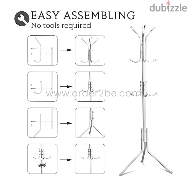 Multi-Hook Coat Hanger – Free-Standing Iron Rack, Sleek & Sturdy 5