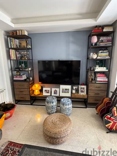 TV and bookshelf cabinet