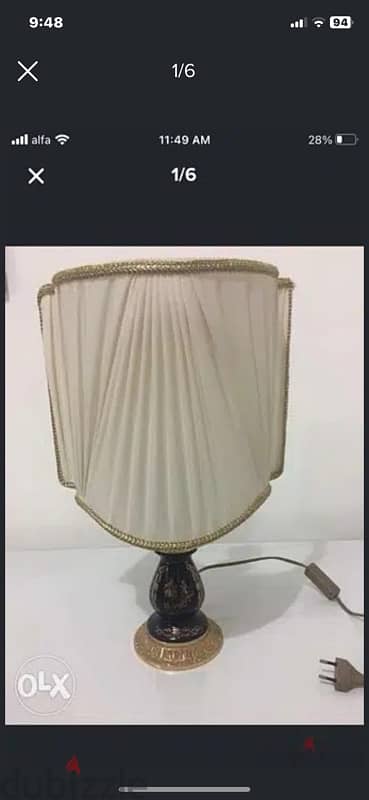 Italian porcelaine table lamp