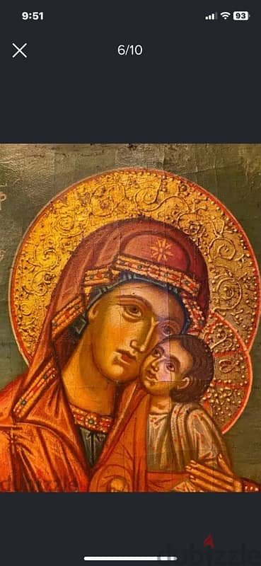 antique beautifull rare greeck icon source of life 5