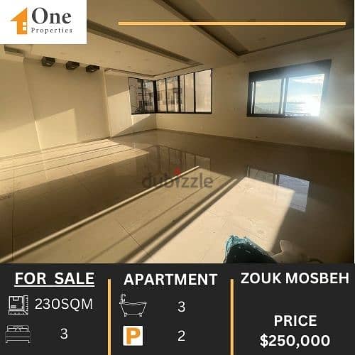 SEA VIEW APARTMENT FOR SALE IN ZOUK MOSBEH 0