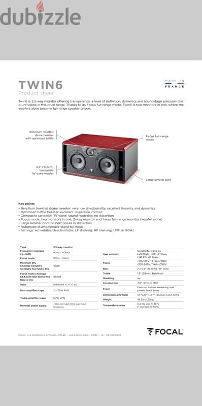 Speakers FOCAL  twin 6.5 2