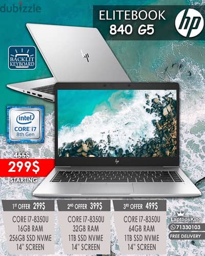 Hp ELITEBOOK 840 G5 CORE i7-8350U 14” LAPTOPS OFFERS