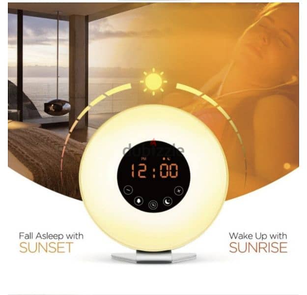 Simulated Sunrise & Sunset Sleep Light Alarm Clock+Radio/3$ delivery 1