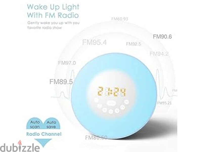 Wakeup Light Alarm& Nature Sounds, Radio, 7 Colour-Changing/3$delivery 7