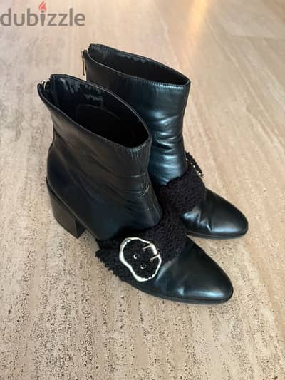 Black Ankle Boots Charles & Keith– Size 40 (Needs Restoration) – $20