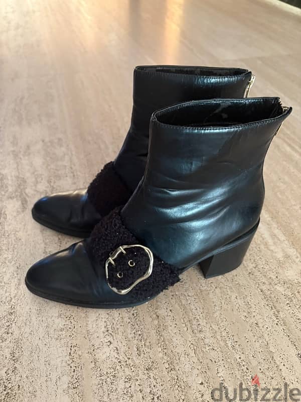 Black Ankle Boots Charles & Keith– Size 40 (Needs Restoration) – $20 3