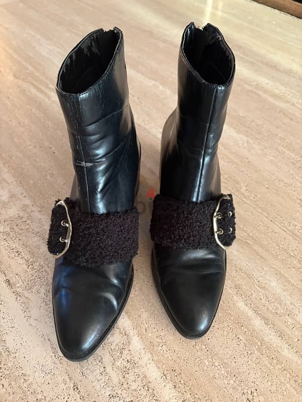 Black Ankle Boots Charles & Keith– Size 40 (Needs Restoration) – $20 4