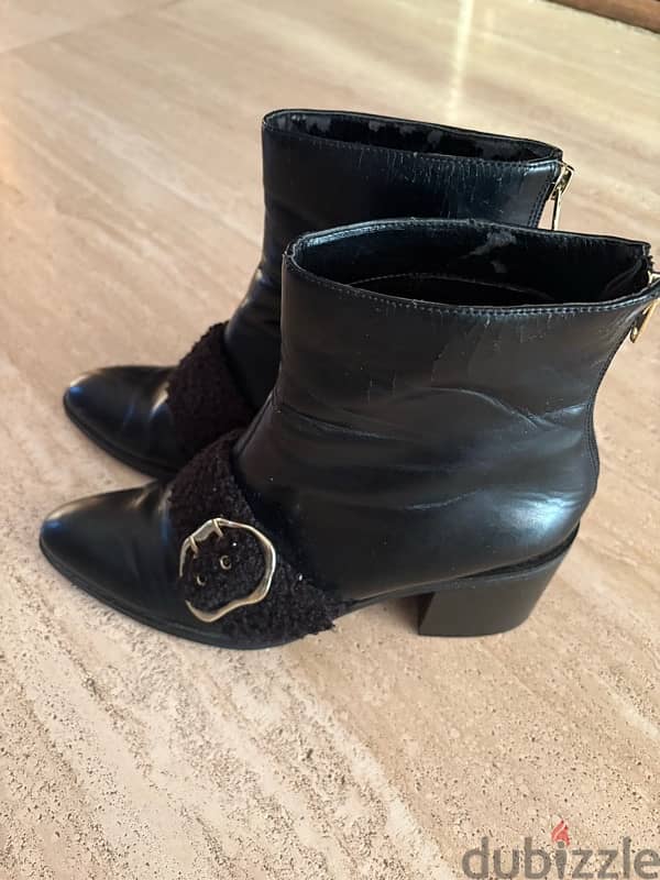 Black Ankle Boots Charles & Keith– Size 40 (Needs Restoration) – $20 5