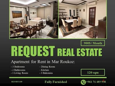 Apartment for Rent in Mar Roukoz | شقة للايجار في مار روكز