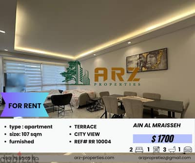 107 SQM APARTMENT FOR RENT IN AIN AL MRAISSEH