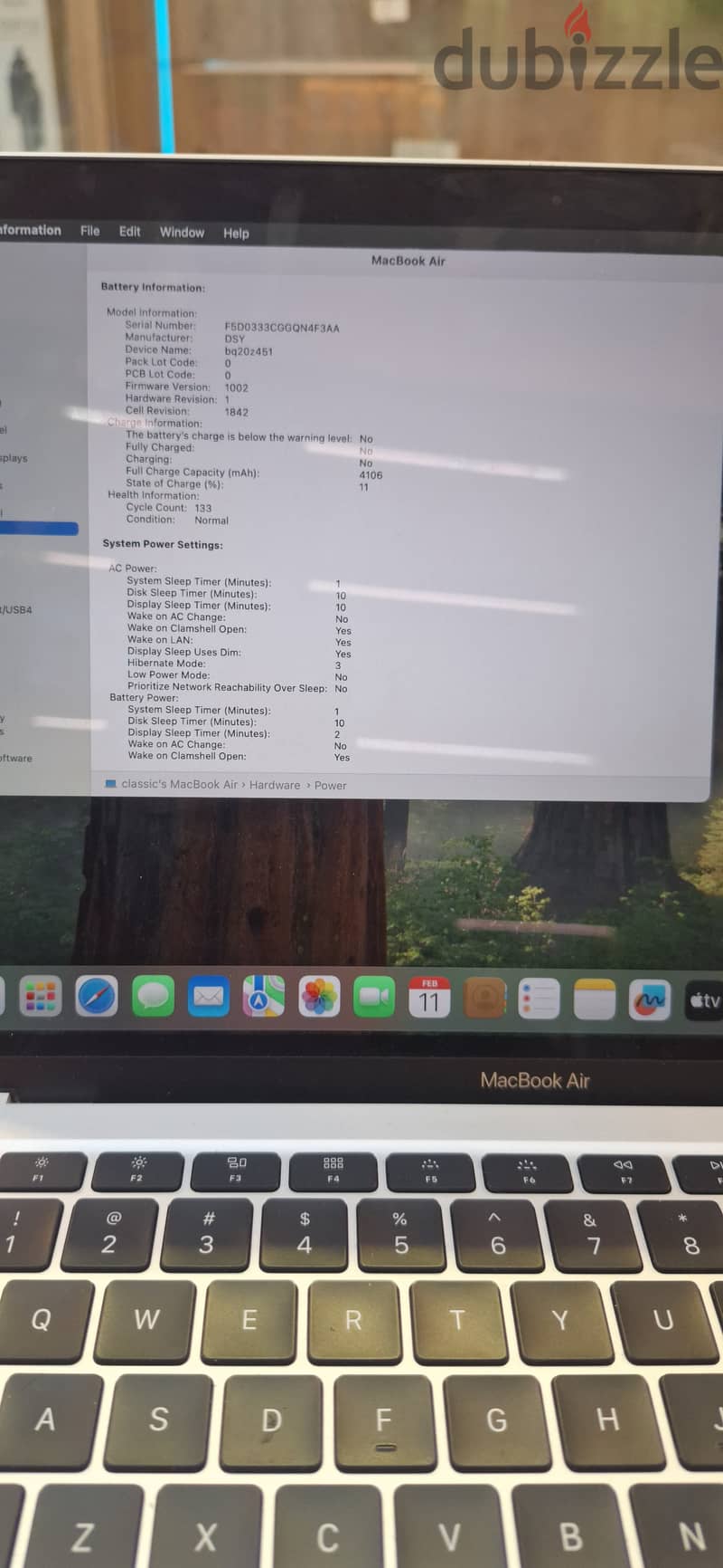 Macbook air 13 2020  *cor i5 *8 gb ram *512 gb ssd  133 cycle Great 2