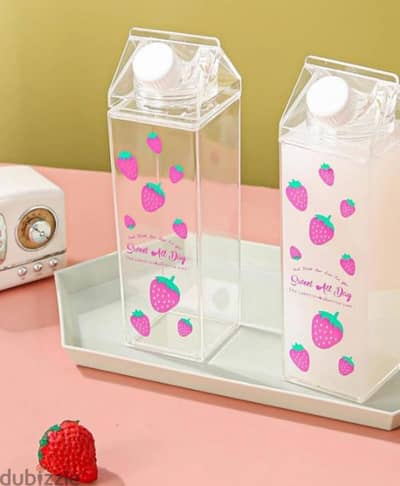 transparent Plexi milk bottle