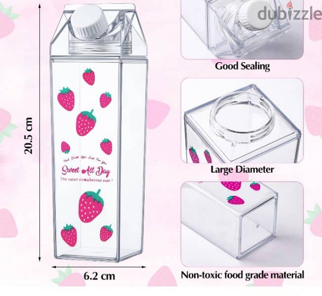 transparent Plexi milk bottle 3