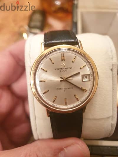 vintage very rare Eterna-Matic 2000 centenaire 71 gold tone 1970's