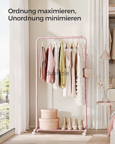 pink clothes rack