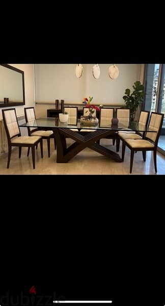 dining table with 8 chairs- lightly used