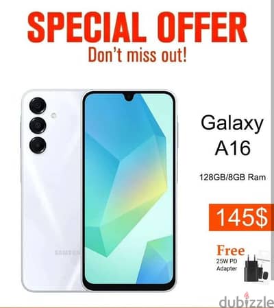 SPECIAL OFFER GALAXY A16 (8/128GB) WITH FREE ADAPTER