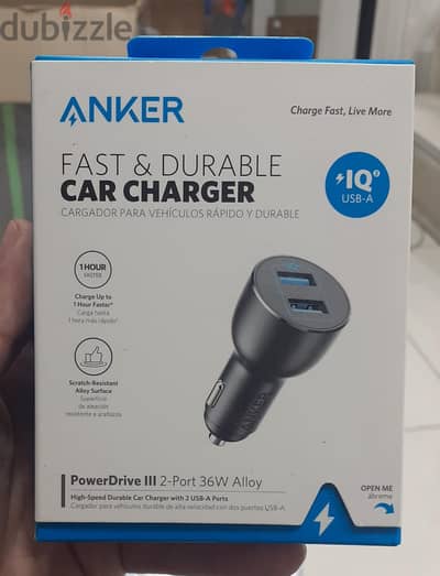 Anker powerdrive III 2-port  36w alloy car charger Exclusive & new off