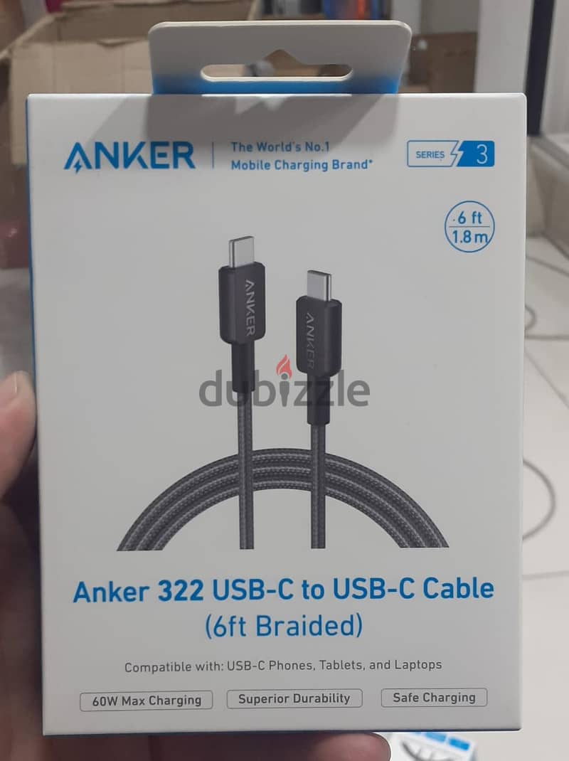 Anker 322 Usb-c To Usb-c Cable 1.8m (6ft Braided) black Amazing & good 0