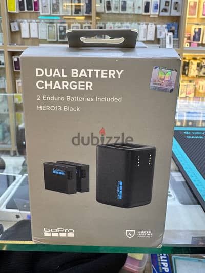 Dual Battery charger 2 enduro batteries included for go pro 13 1