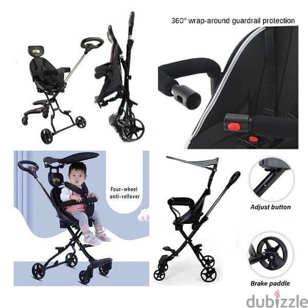 Baby Stroller With 2 Way Seat & Light Weight Folding 1