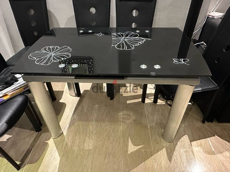 Dining Glass table - Adjustable 2