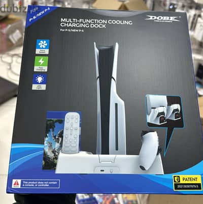 Dobe multi-function cooling charging dock with fan third speed for ps5