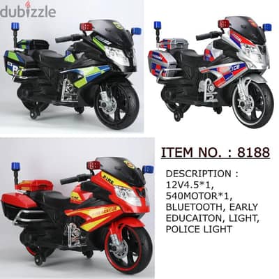 motorcycle kids police 8188 red