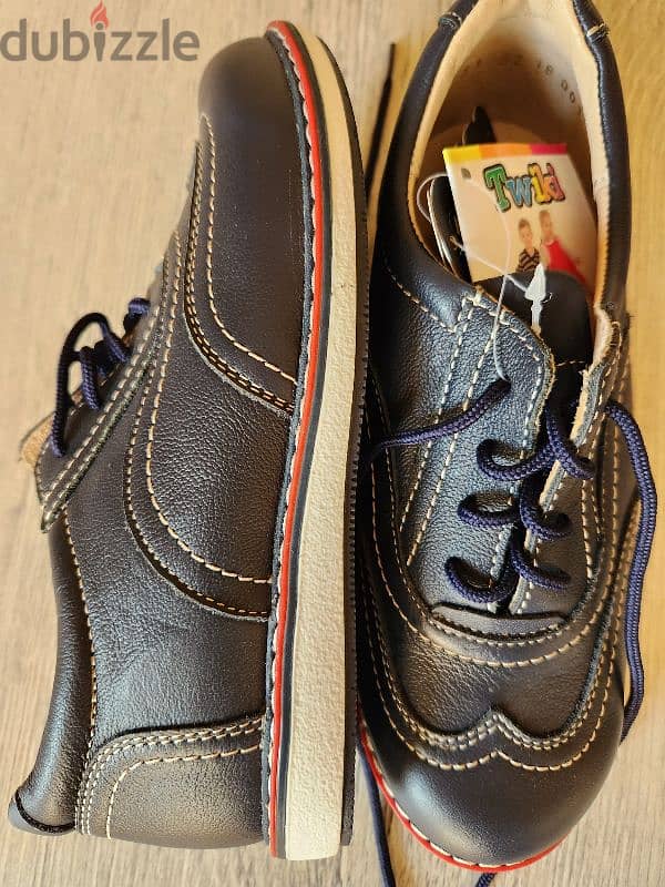 Leather boy shoes new 1