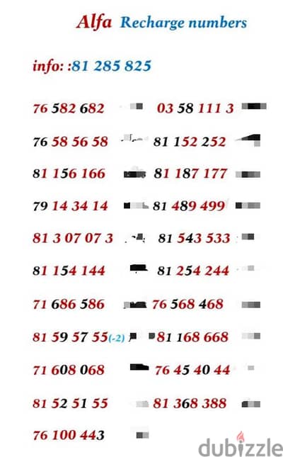 alfa special recharge numberd