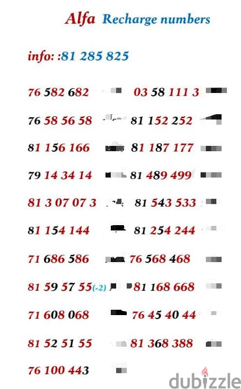 alfa special recharge numberd 0